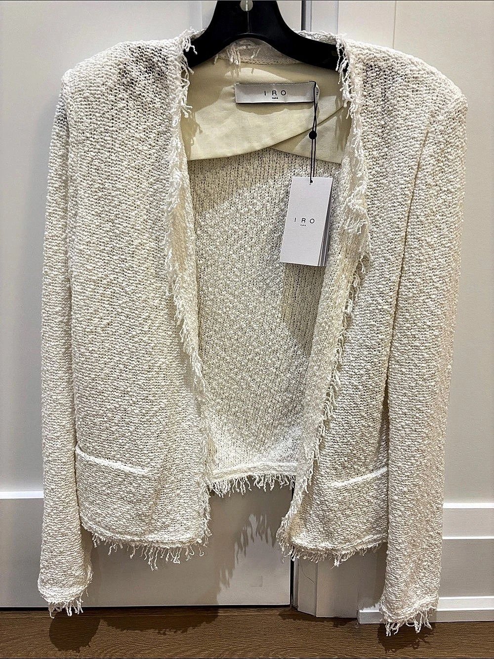 NWT IRO Shavani Fringe Blazer in White Size 44